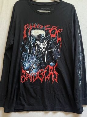 Phoebe Bridgers Metal Logo Skeleton Graphic Long Sleeve Tee XL